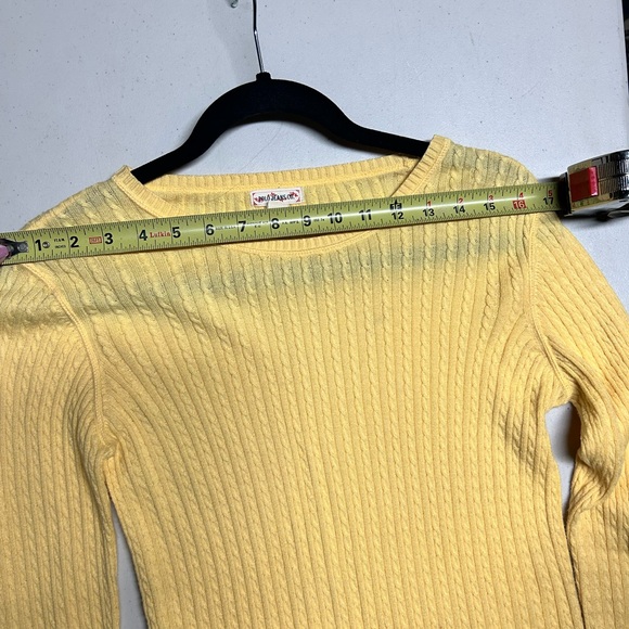 RALPH LAUREN POLO JEANS CO Yellow Long Sleeve Ribbed Fitted Top Women’s Medium - Picture 7 of 9